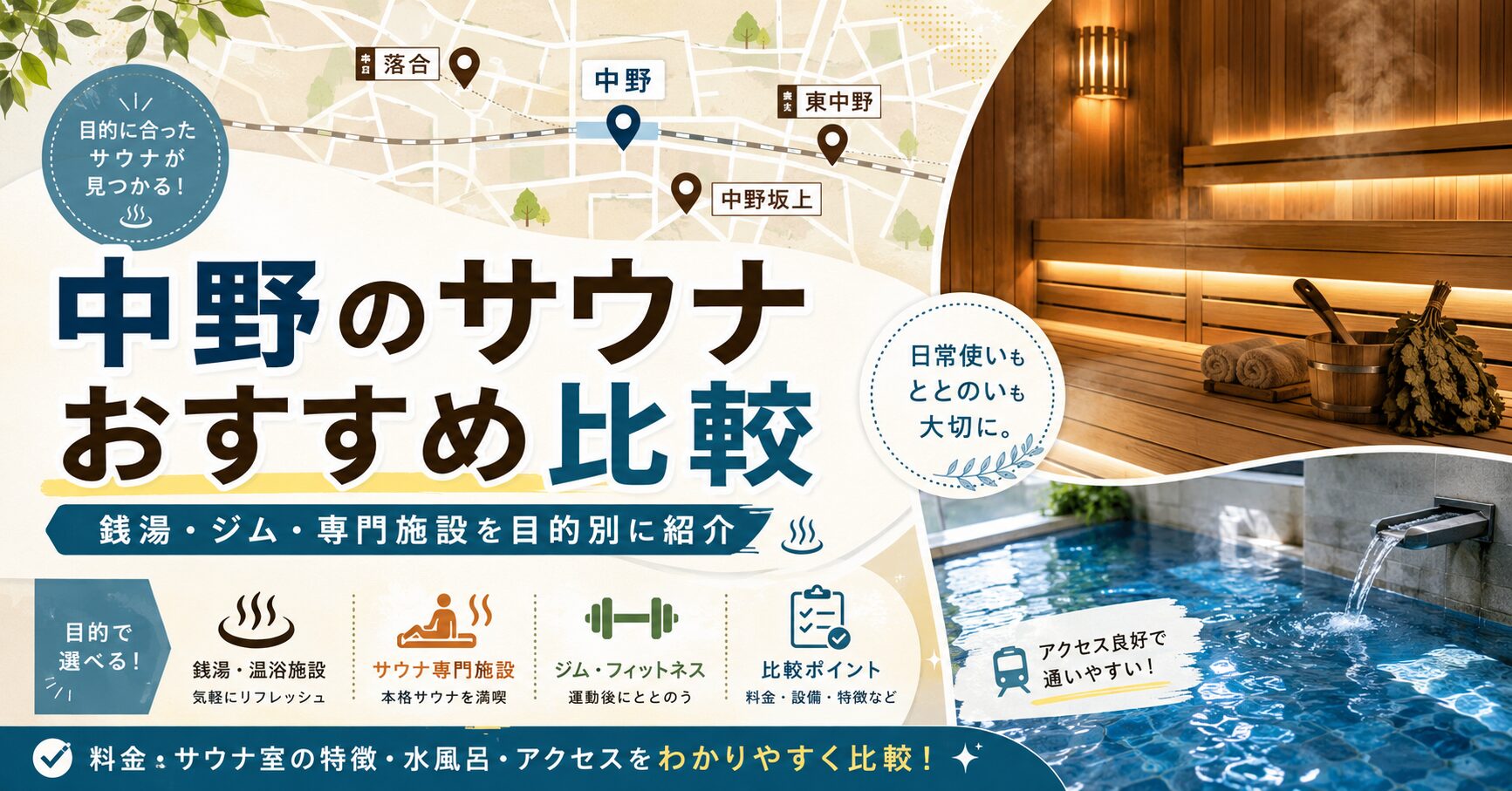 中野周辺のおすすめサウナの比較
